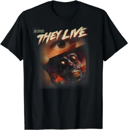 John Carpenter's Cult Classic They Live Faded Movie Poster Style T-Shirt