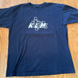 Vintage 90s R.E.M. Band Concert T'shirt Navy Blue Short Sleeve GRAIL Size Large