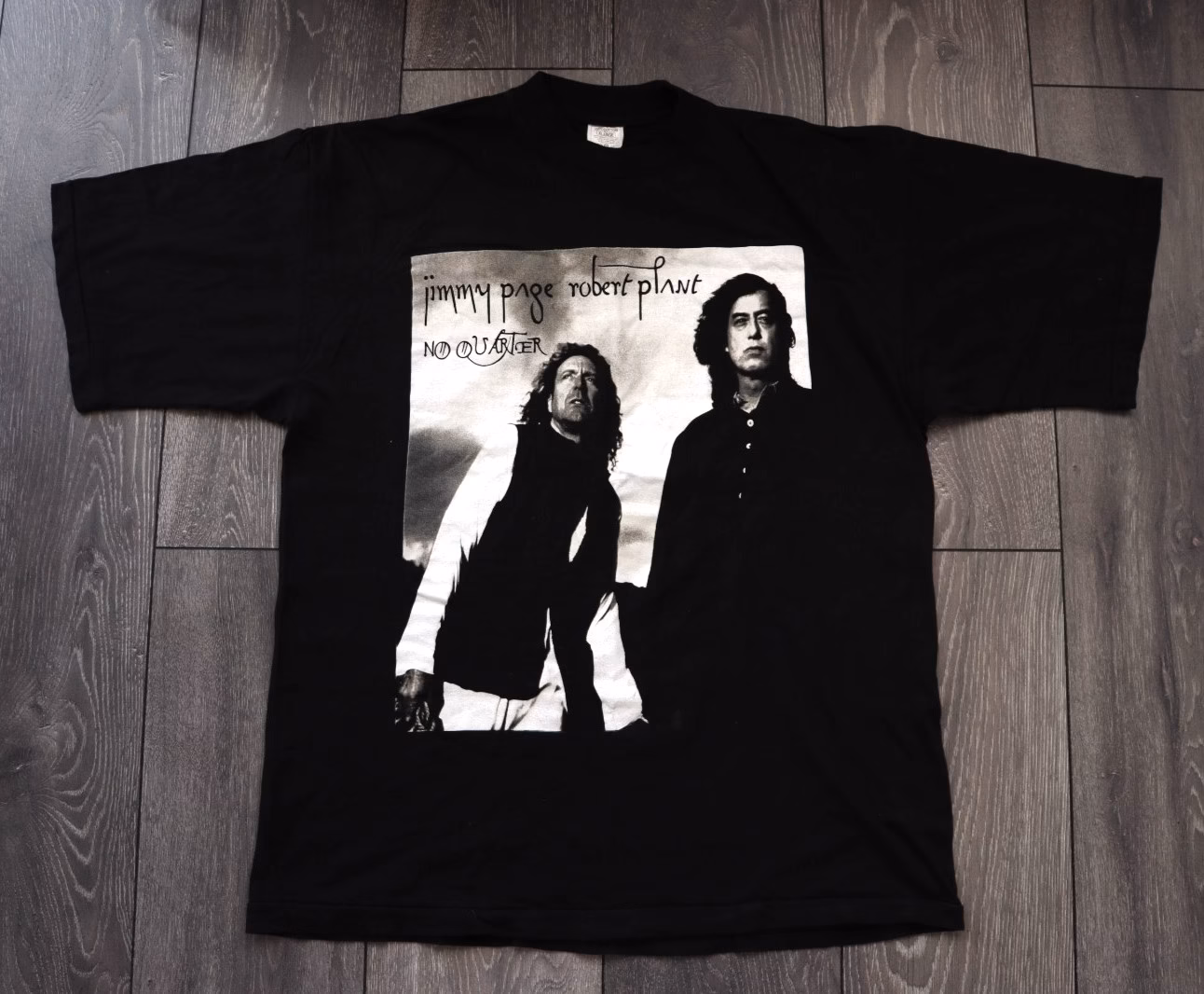 VINTAGE 1995 JIMMY PAGE & ROBERT PLANT 'NO QUARTER' WORLD TOUR BAND T-SHIRT XL