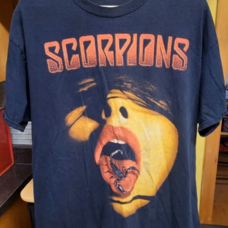 Vintage Scorpions Band T Shirt Men Size L Awesome Graphics 1990 Scorpion Mouth