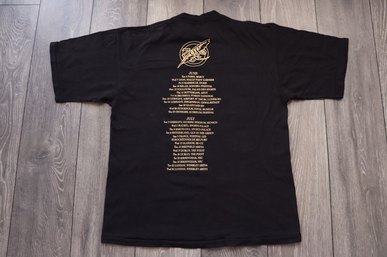 VINTAGE 1995 JIMMY PAGE & ROBERT PLANT 'NO QUARTER' WORLD TOUR BAND T-SHIRT XL