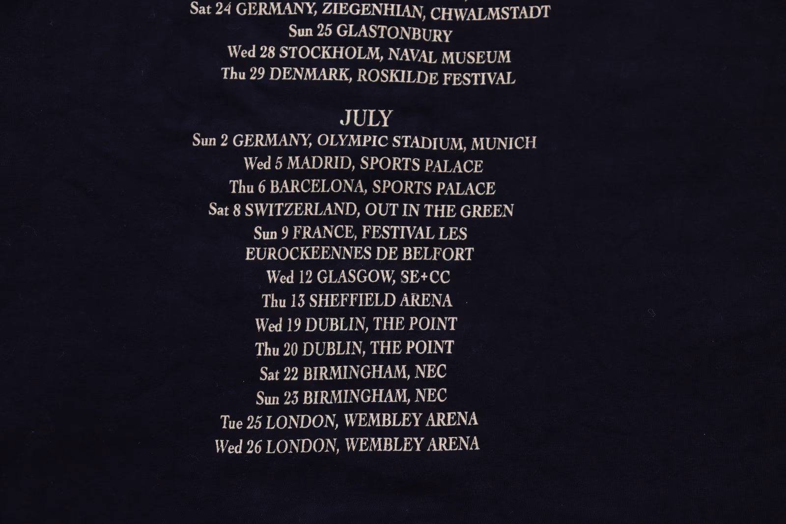 VINTAGE 1995 JIMMY PAGE & ROBERT PLANT 'NO QUARTER' WORLD TOUR BAND T-SHIRT XL
