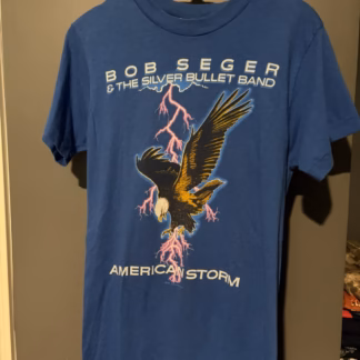 Vintage Bob Seger Silver Bullet Band American Storm Tour 1986 Blue T-Shirt M