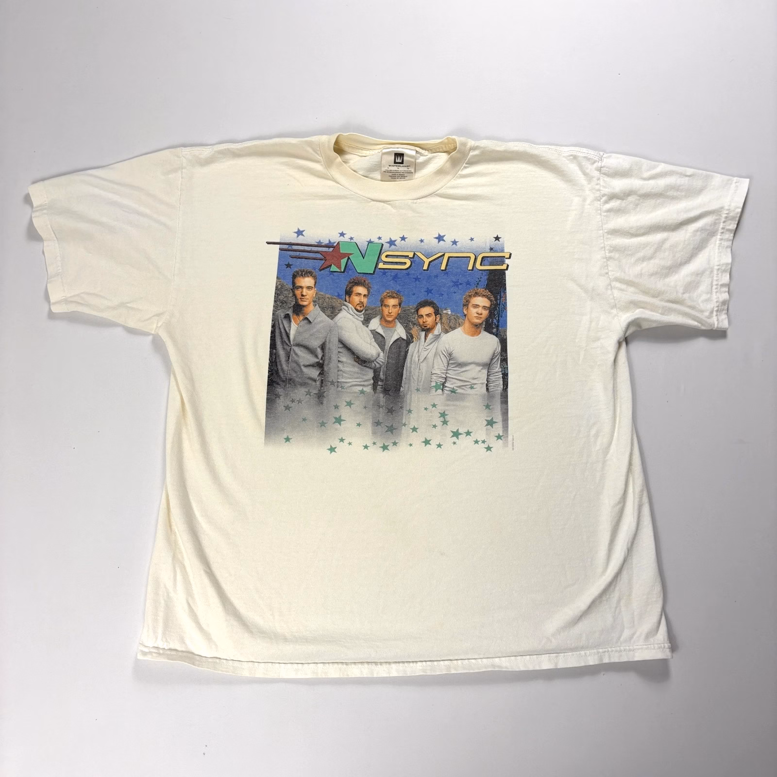 Vintage Nsync Double Sided T Shirt White Sz XL Y2K Music Boy Band Winterland