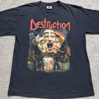 Destruction 2000 All Hell Breaks Loose Vintage Metal Band Shirt XL