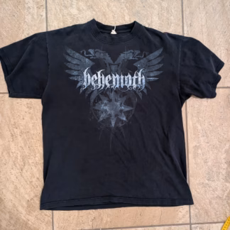 Rare Vtg 2000's Behemoth T-Shirt Heavy Black Death Metal Size L Short Sleeves