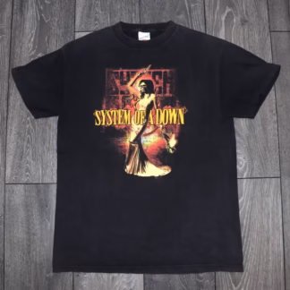 VINTAGE SYSTEM OF A DOWN MEN SHIRT BLACK RARE HEAVY METAL TENNESSEE RIVER SIZE M
