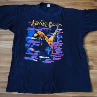 VINTAGE LIVING COLOUR 1990 TOUR SHIRT TIME'S UP ORIGINAL RARE JERSEY ROCK METAL