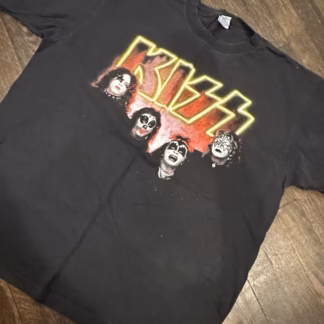 Vintage KISS AllSport Pro Weight Black Band Graphic T-Shirt XL