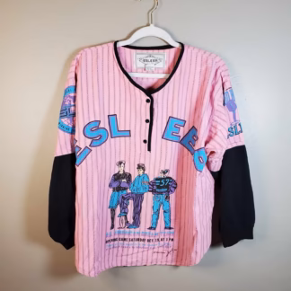 Vtg 90s ESLEEP Jersey Shirt 1999 Retro BAND Graphics Rock Women’s Boxy M